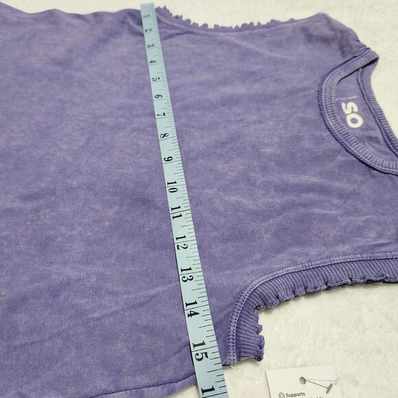 SO Brand Crop Top Size XSmall Tie Dye Purple Soft - Picture 4 of 6